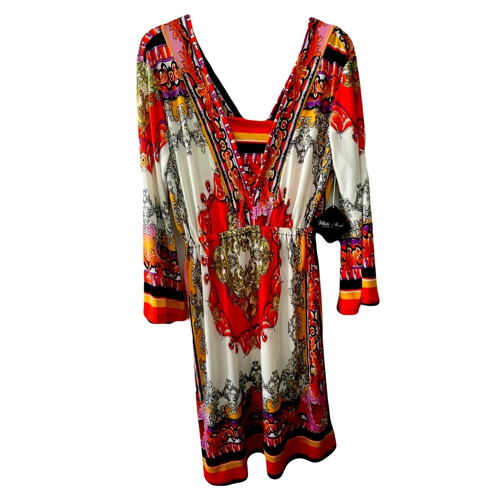 White Mark Couture Collection Patterned Dress